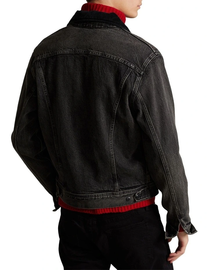 Denim Trucker Jacket in Black