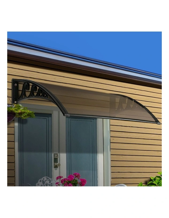Window Door Awning Hollow Sheet Plastic Frame 1mx6m in Brown