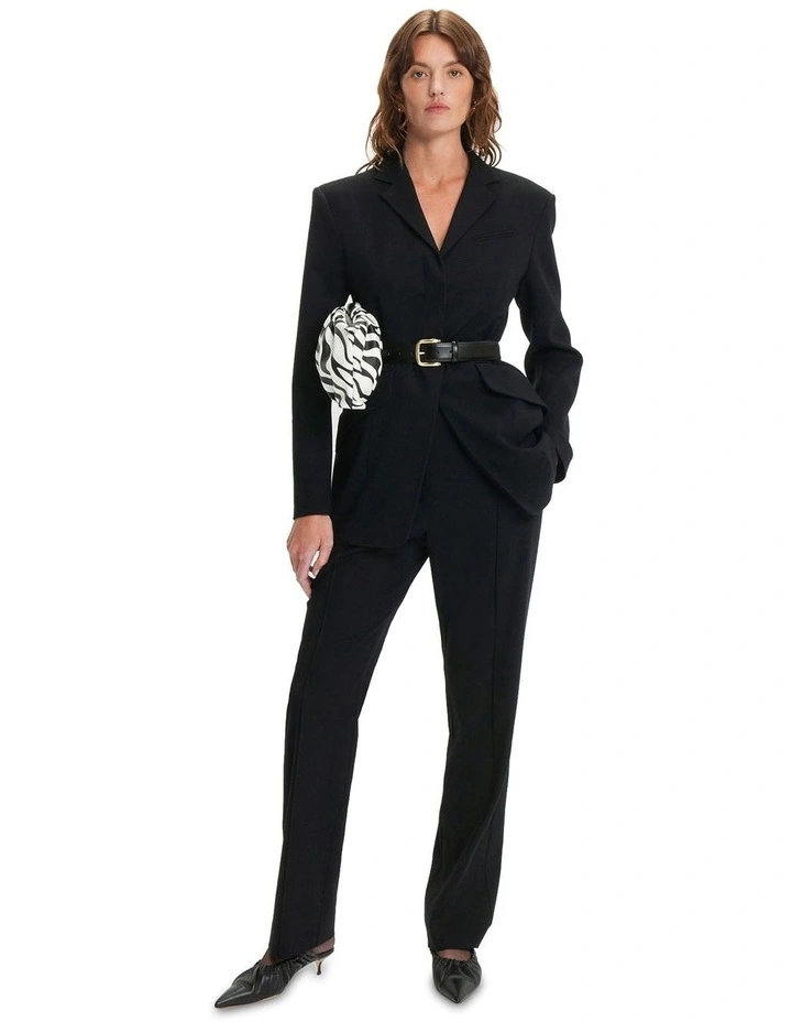 Three Button Blazer in Black