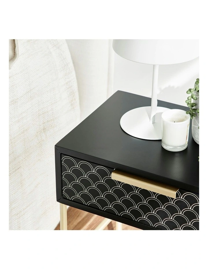 Carina Bedside Table in Black