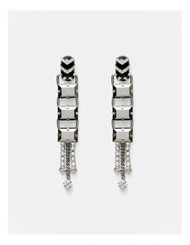 Coruscant Long Drop Earrings in Silver