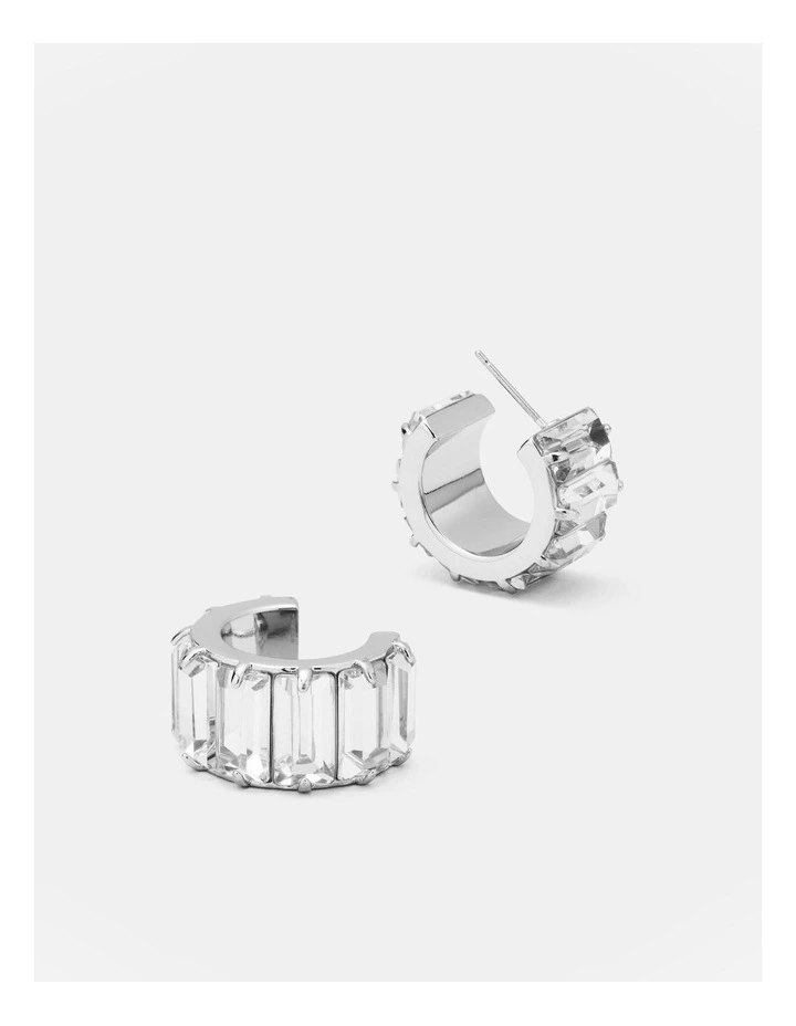 Descent Hoop Earrings in Silver
