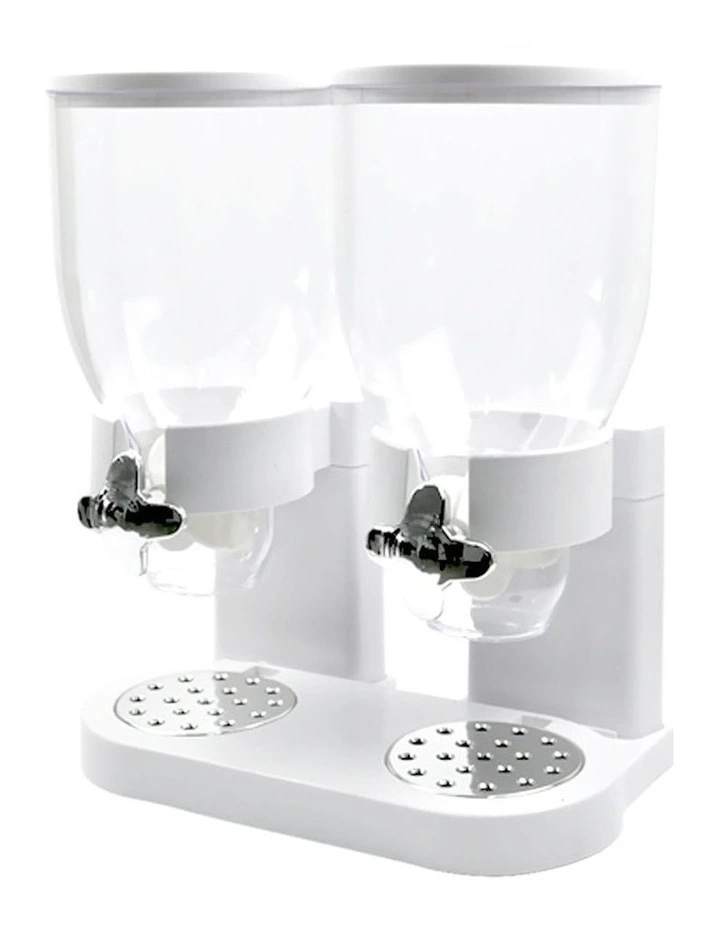 Double Cereal Dispenser in White
