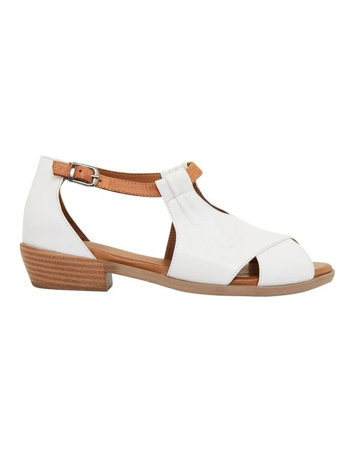 Laguna Sandals in White/Cognac Leather