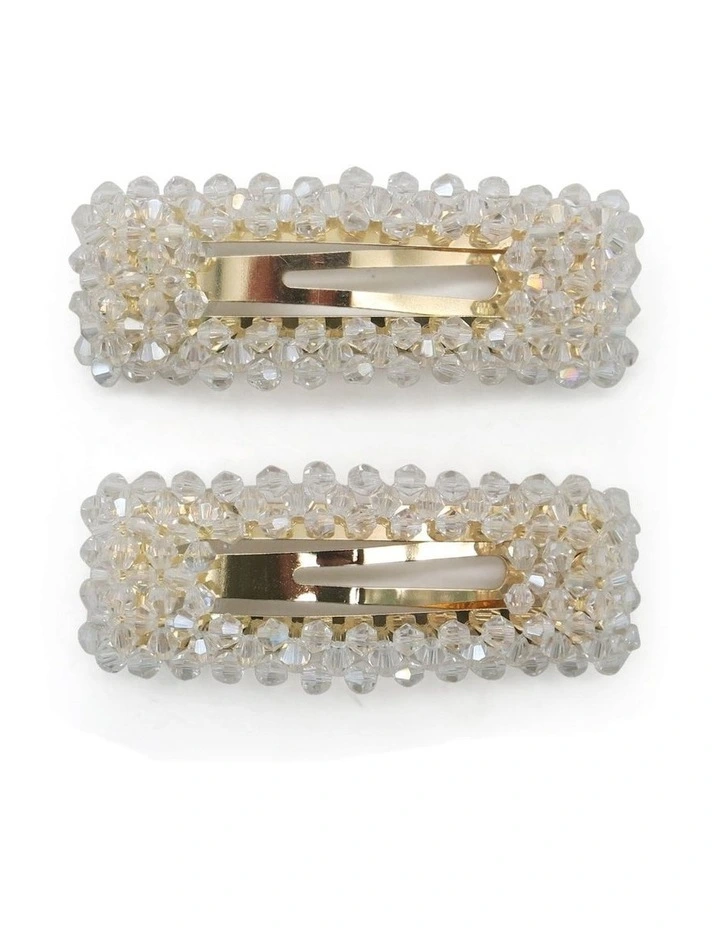 Lorenza Hair Clip Set in Crystal