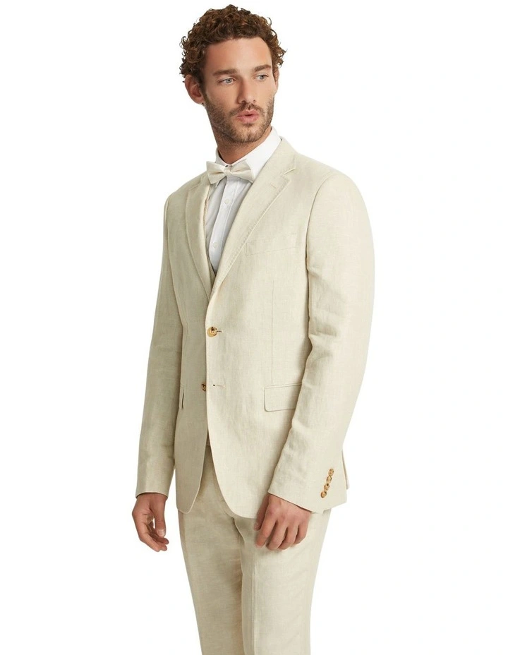 Byron Linen Jacket in Stone