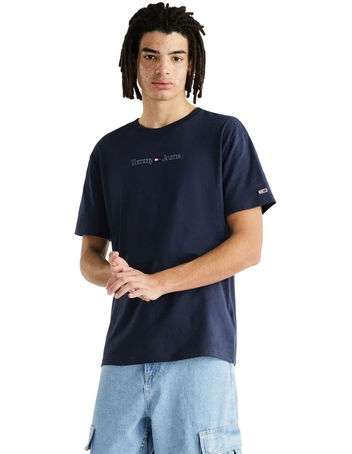 Classic Small Text Tee in Black