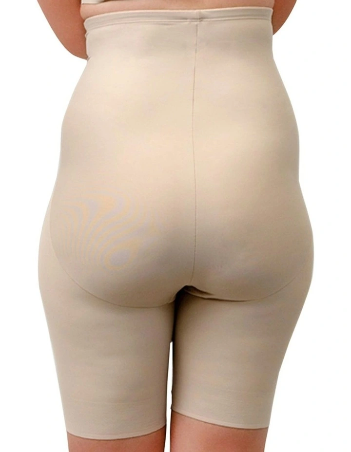 Just Enough Plus Size Thigh Slimmer Shaping Shorts in Warm Beige