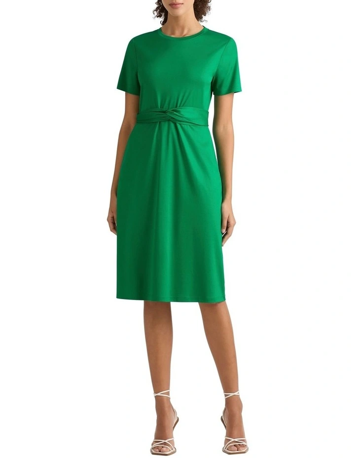 Cairo Mercerised Cotton Dress in Emerald