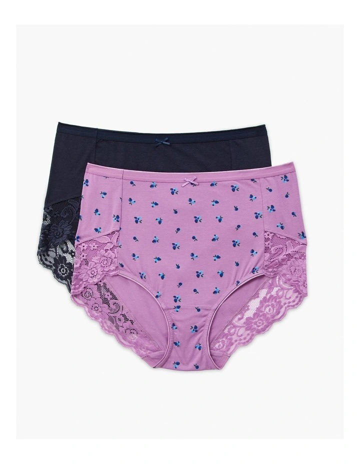 Bamboo Lace Briefs 2Pk in Print