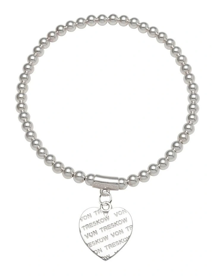 Stretchy Liebe Heart Bracelet in Silver