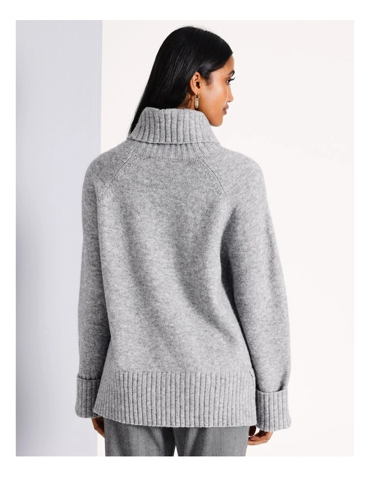 Roll Neck Knit in Grey