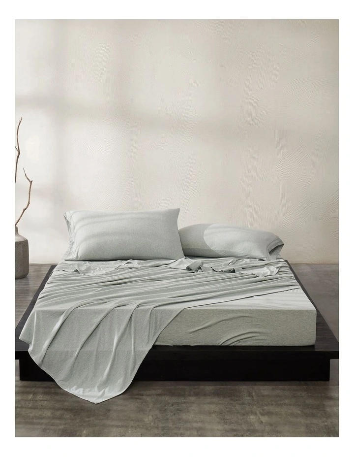 Modern Cotton Harrison Sheeting in Mint Sandstone