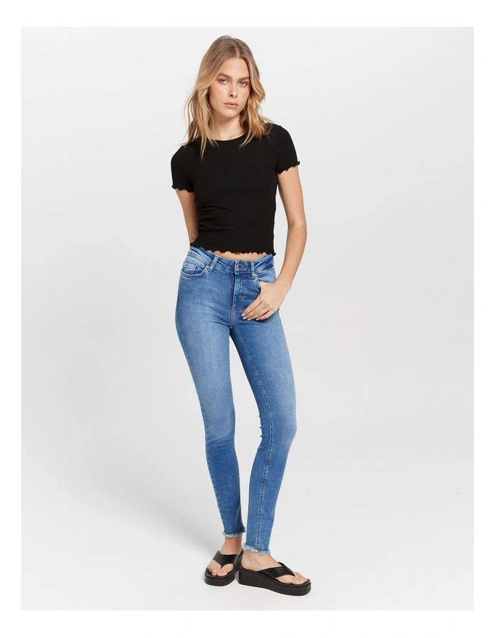 Blush Skinny Jeans in Medium Blue Denim