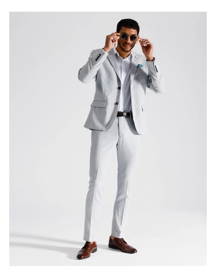 Slim Suit Pant Textured in Plain Grey