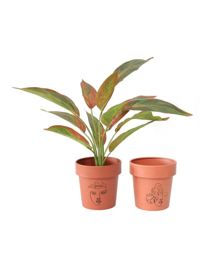 Line-Art Pot Planter Stands Set of 2 in Multi