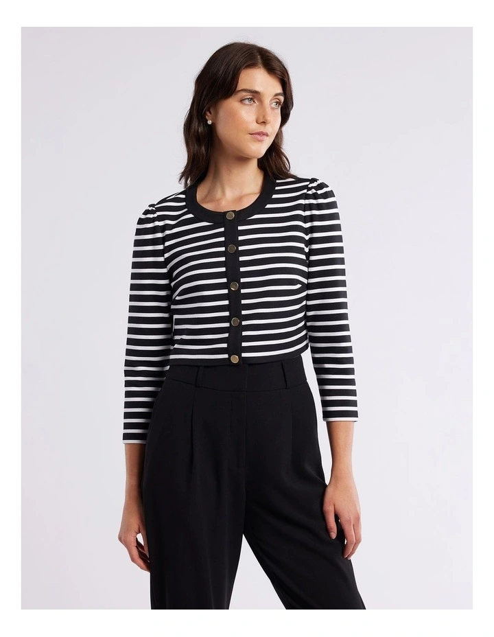 Beatnik Ponte Jacket in Black/Ivory