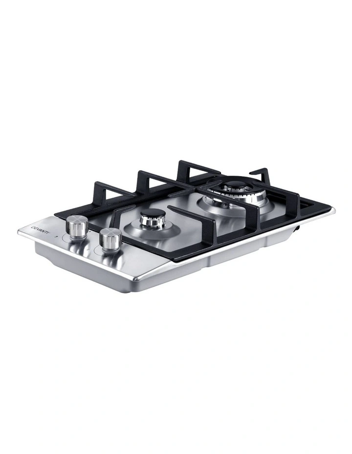 Gas Cooktop 2 Burner 30cm in Silver
