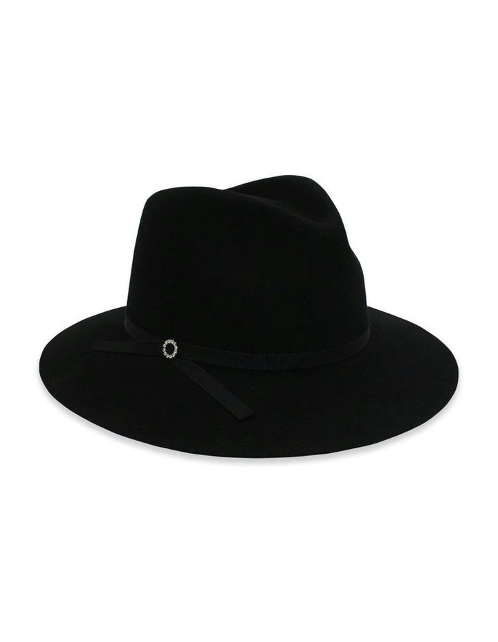 Mindy Wool Fedora in Black