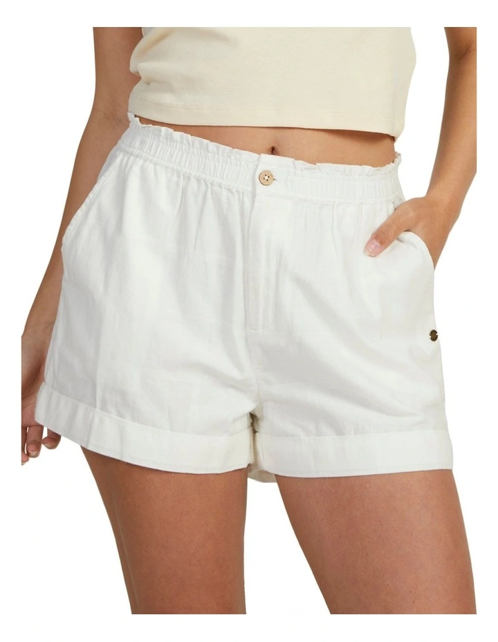 Costa Del Sud Elasticated Waist Shorts in Egret