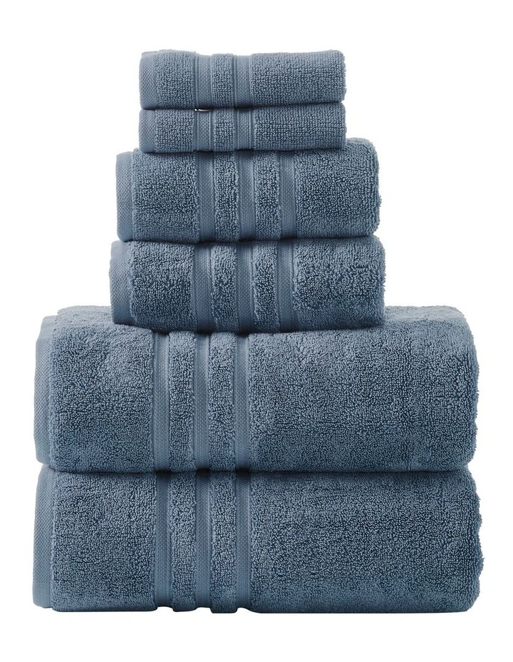 Super Duet 6 Piece Towel Pack in Blue