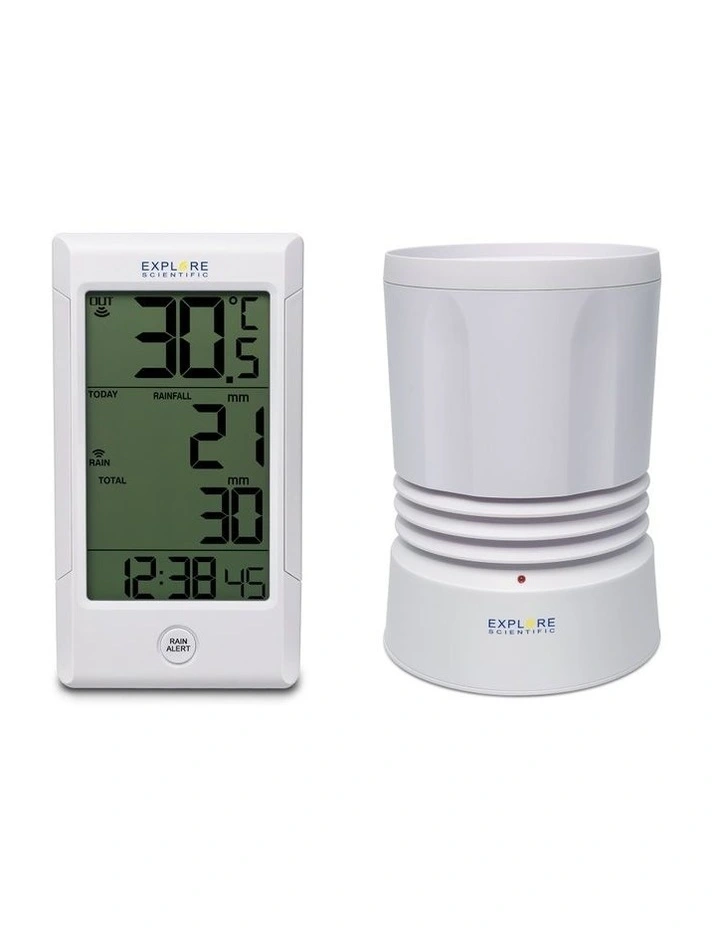 Rain Gauge with Indoor/Outdoor Temperature