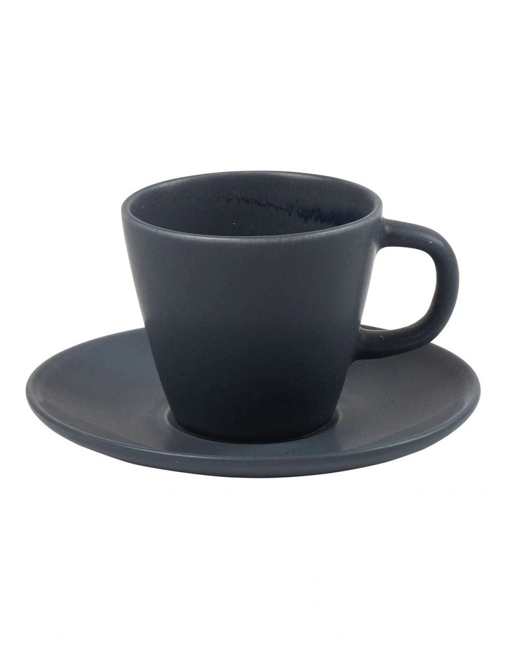Frame Espresso Cup and Saucer 110ml/12cm in Black