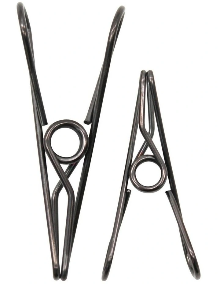 Small & Large Stainless Steel Pegs 40 Pack in Black