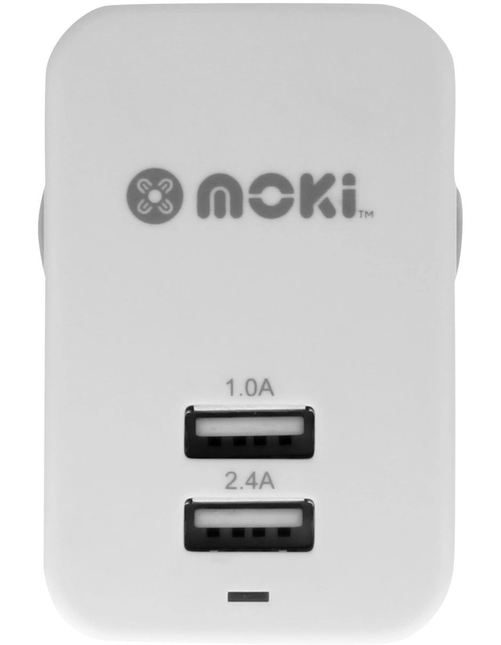 Dual USB Wall Charger White
