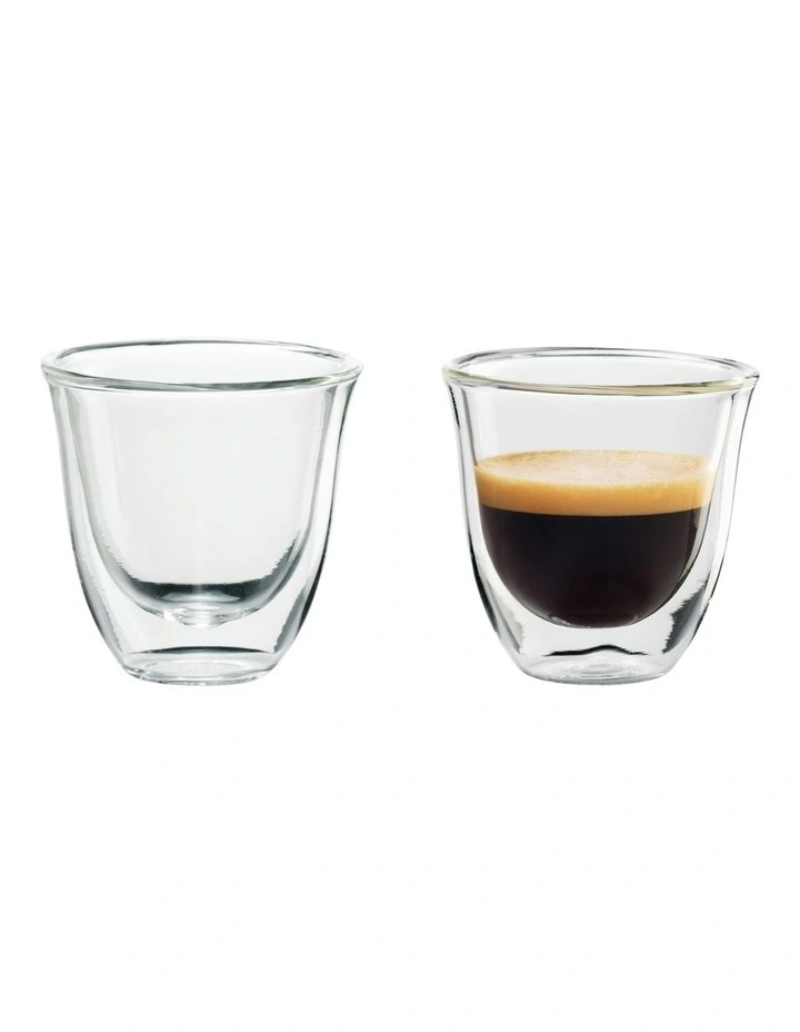 2 Espresso Glasses 60ml Capacity DBWALLESP in Clear