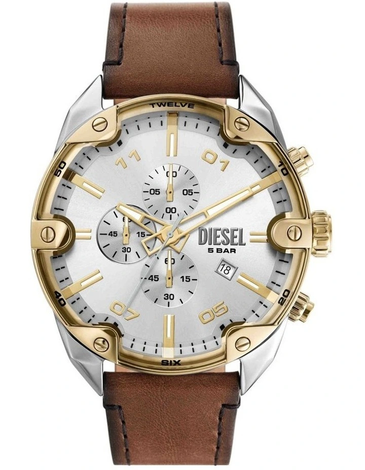 Spiked Chronograph Watch DZ4665 in Brown