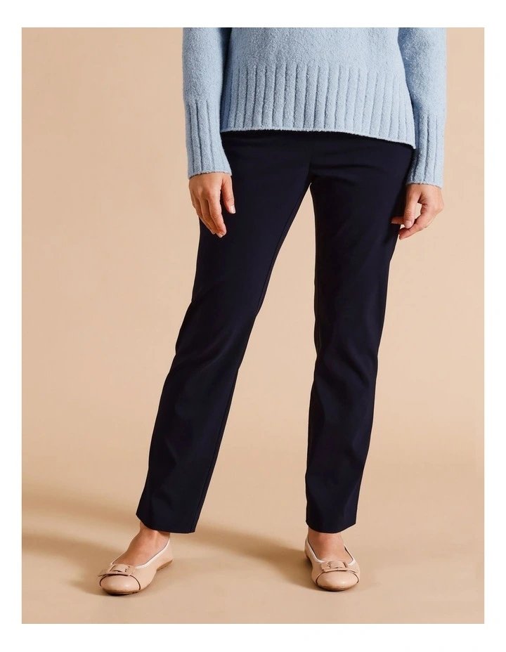 Sustainable Viscose Blend Wardrobe Staple Straight Pant in Navy