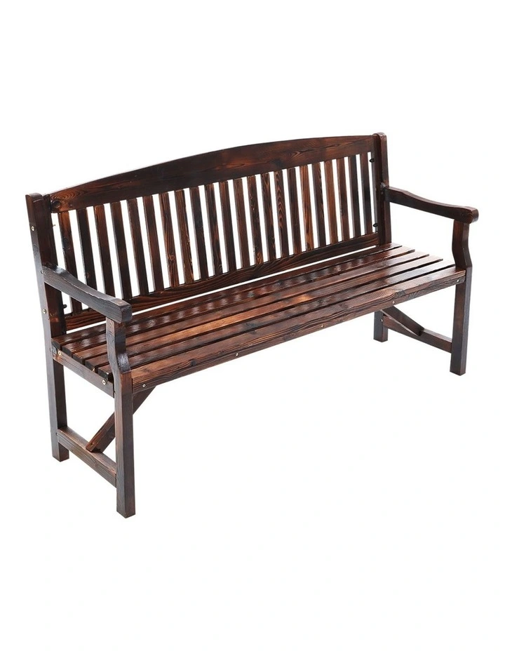 Wooden Garden Bench Chair Charcoal