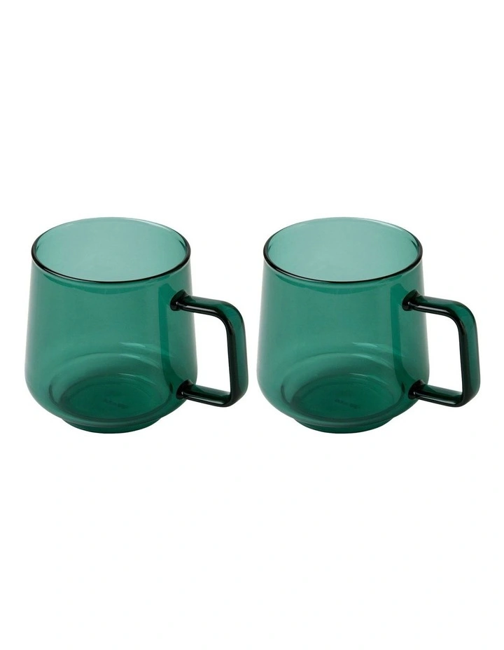 Gift Boxed Blend Sala Glass Cup 350ml Set of 2 in Forest