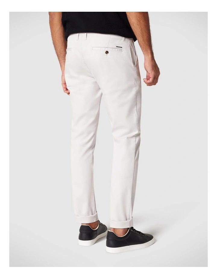 Ultra Slim Stretch Cotton Chino in Silver