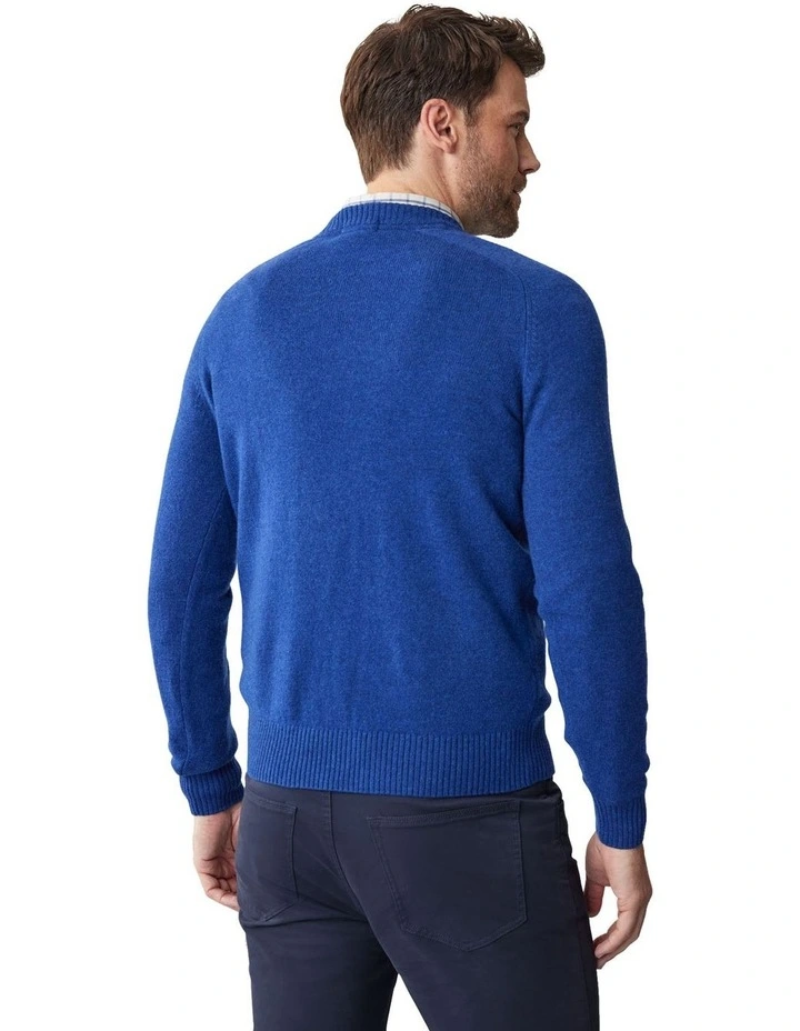 Lambswool Crew Neck Knit in Cobalt