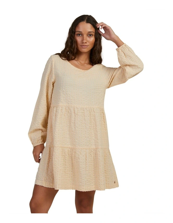 Trapeze Breeze Mini Dress in Beige