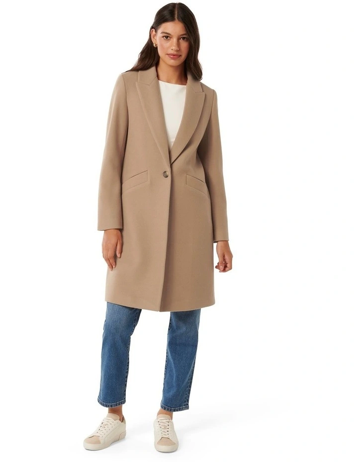 Bonnie Longline Coatigan in Beige