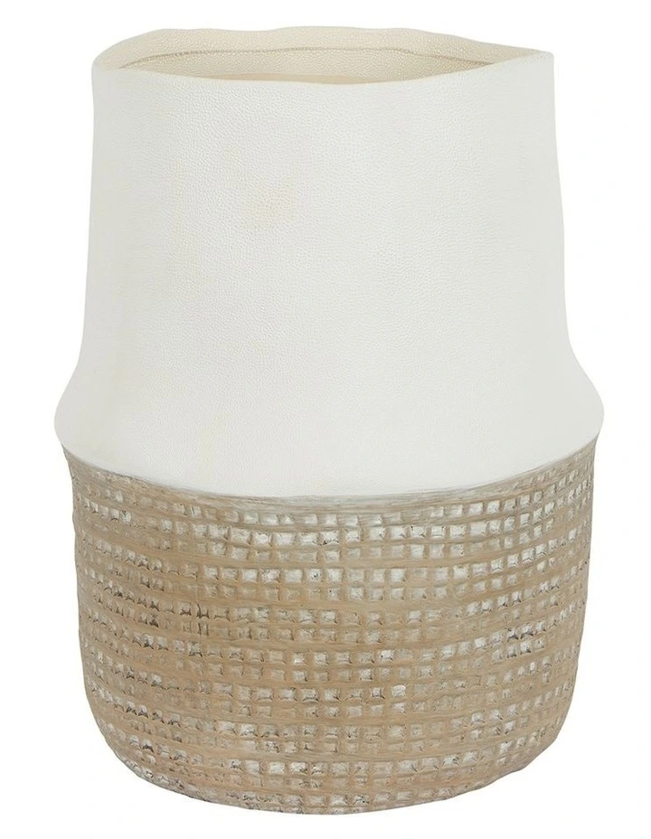 Cove Ceramic Pot Large in White