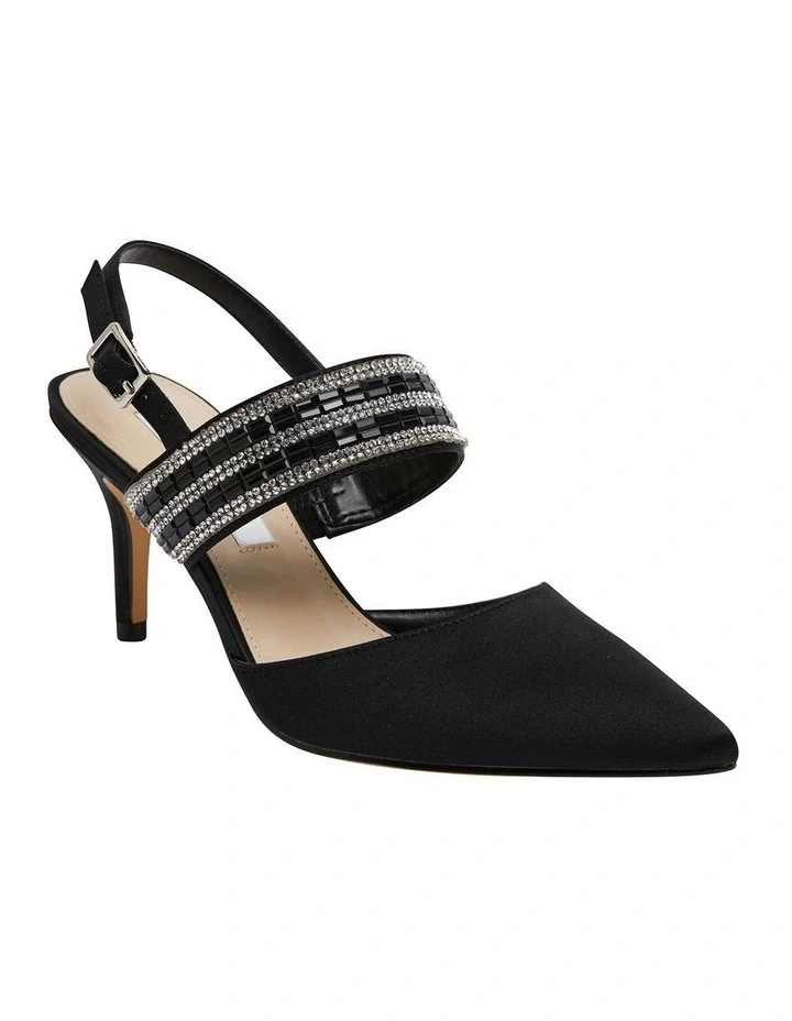 Treena Black Luster Satin Pump