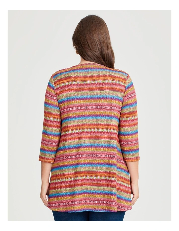 Snug Print Top in Multi Stripe