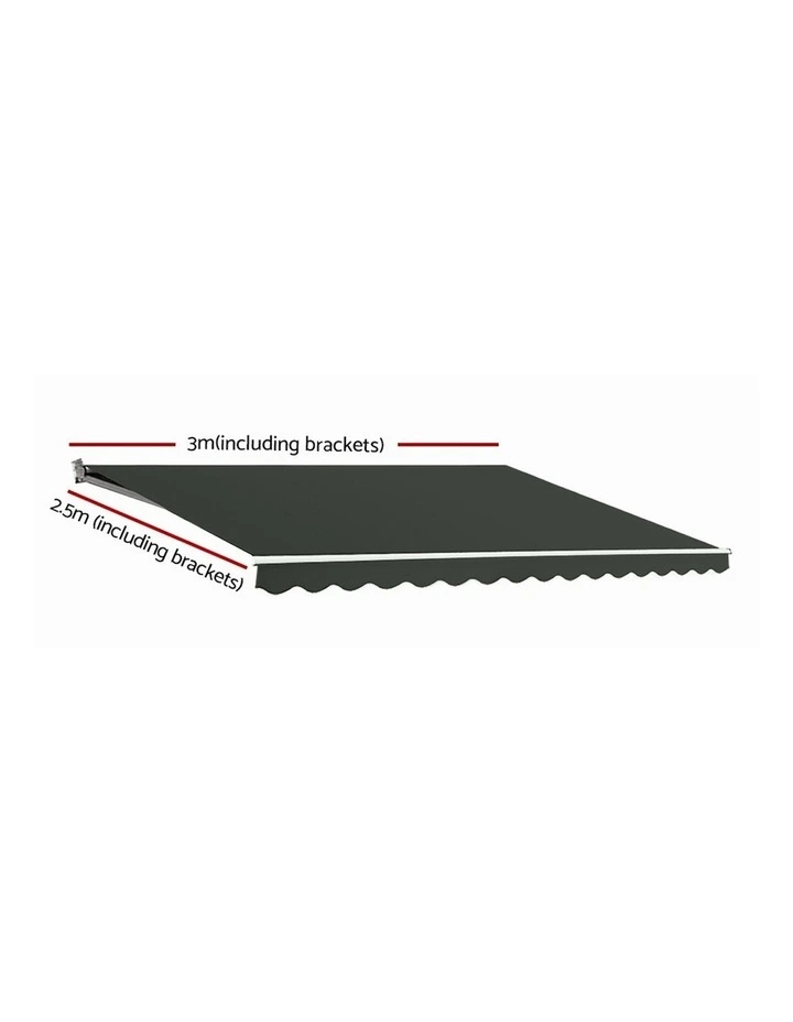Folding Arm Awning Retractable Sunshade 3Mx2.5M in Grey