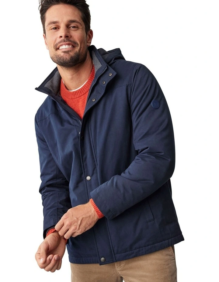 Stadium Hooded Jacket in Navy