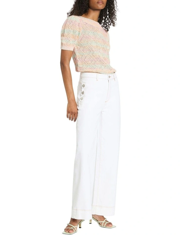 Anne Wide Leg Jeans in White