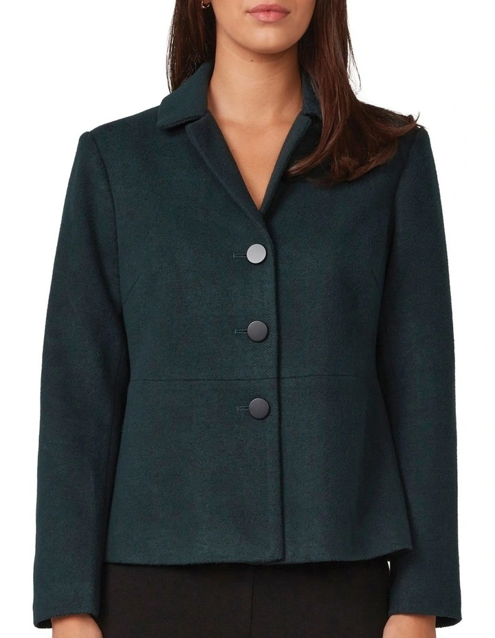 Cropped Floater Jacket in Green