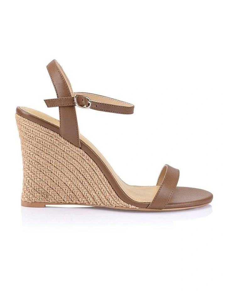 Baby Wedge Leather Sandals in Cinnamon