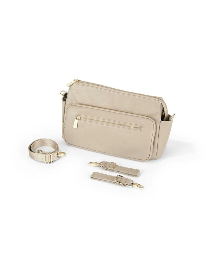Multitasker Vegan Leather Pram Caddy in Oat