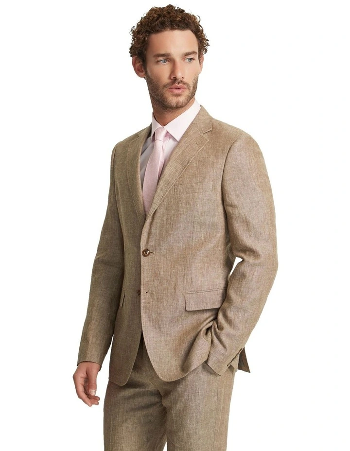 Byron Linen Jacket in Bark