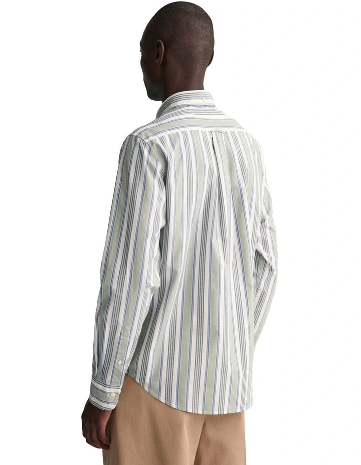 Colourful Stripe Long Sleeve Shirt in Green