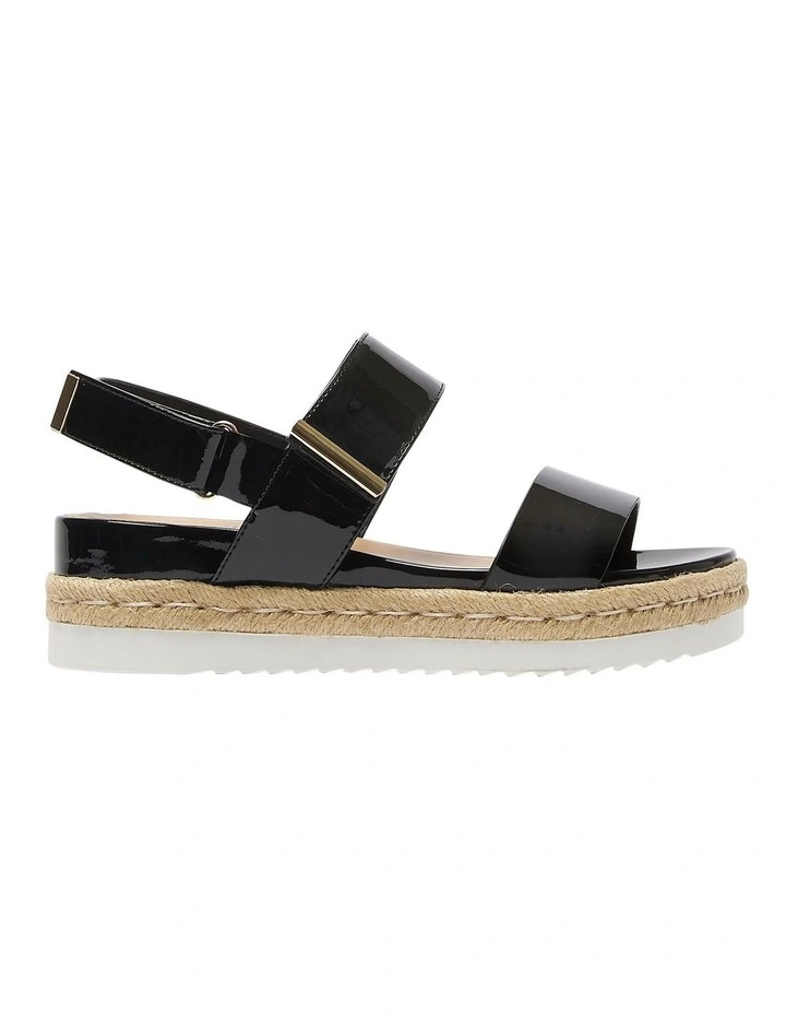 Warner Sandals in Black Patent